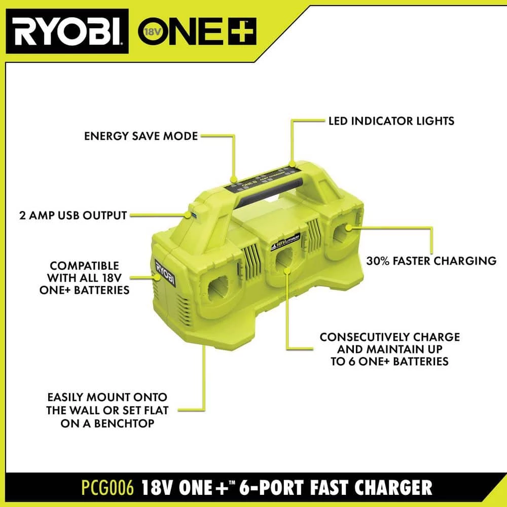 Top 10 π₯° RYOBI ONE+ 18V 6-Port Fast Charger π₯ - Image 3