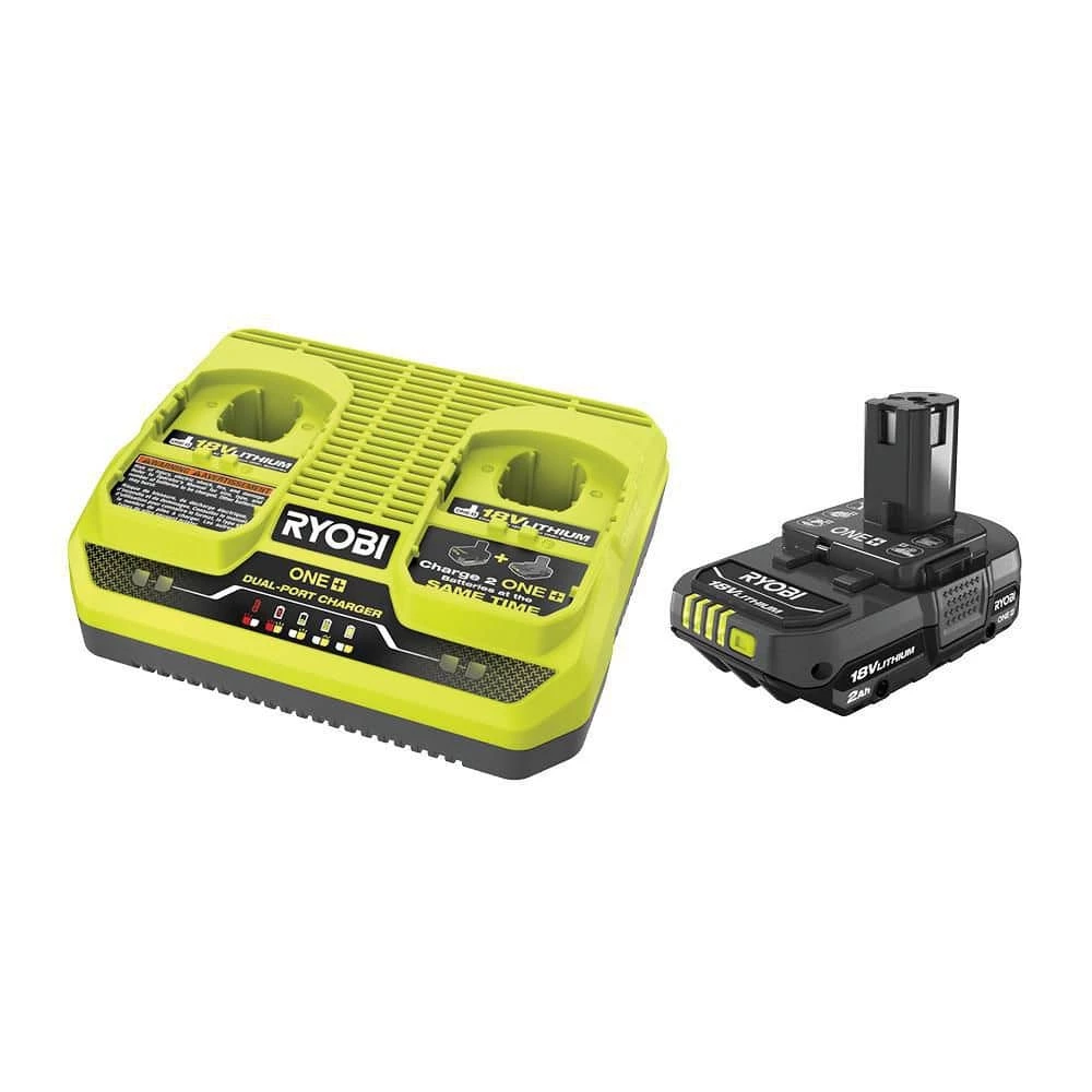 Brand new π RYOBI ONE+ 18V 2.0 Ah Battery and Dual Port Charger Kit β